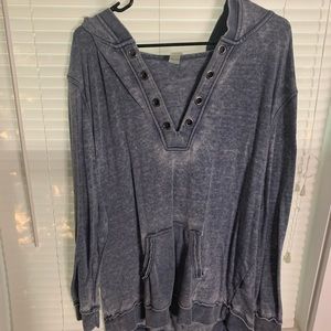 Acid wash blue hoodie